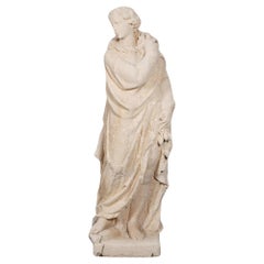 Late 19th Century Italian Poured Stone Statue of a Robed Woman