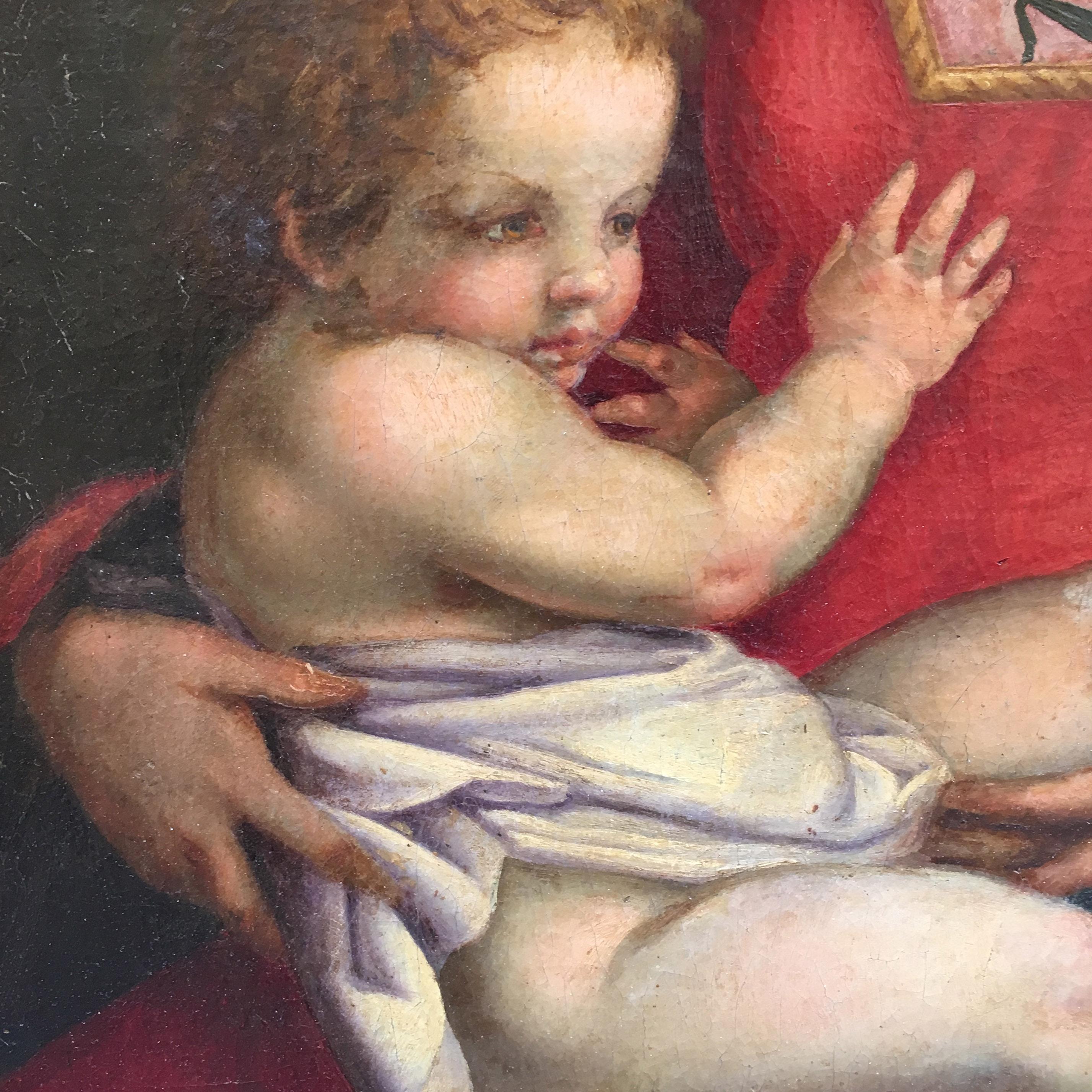 Late 19th Century Italian Renaissance Oil on Canvas Painting 