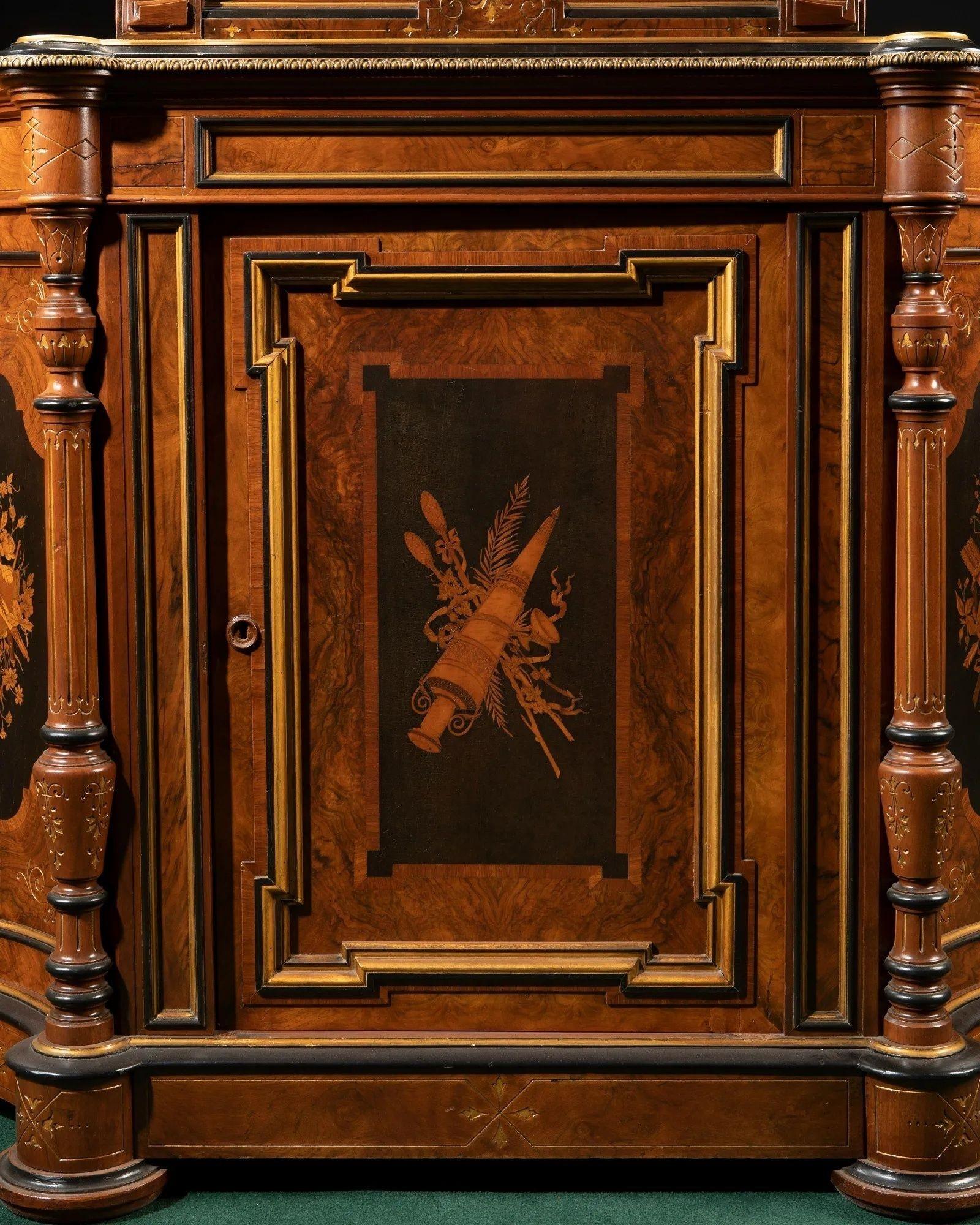 Walnut Late 19th Century Italian Revival Cabinet For Sale