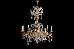 Late 19th Century Italian Rock Crystal and Amethyst Twelve-Light Chandelier