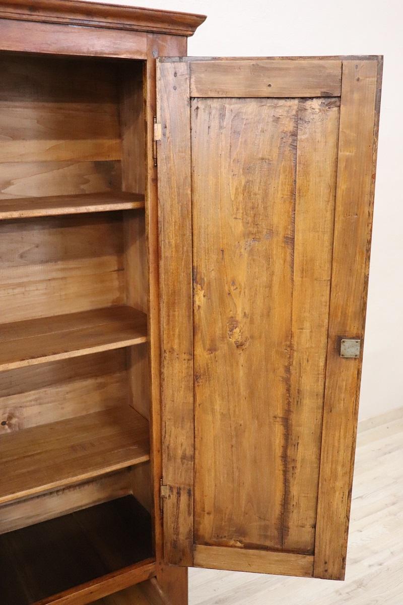 Late 19th Century Italian Rustic Antique Cabinet in Poplar Wood, Restored 3