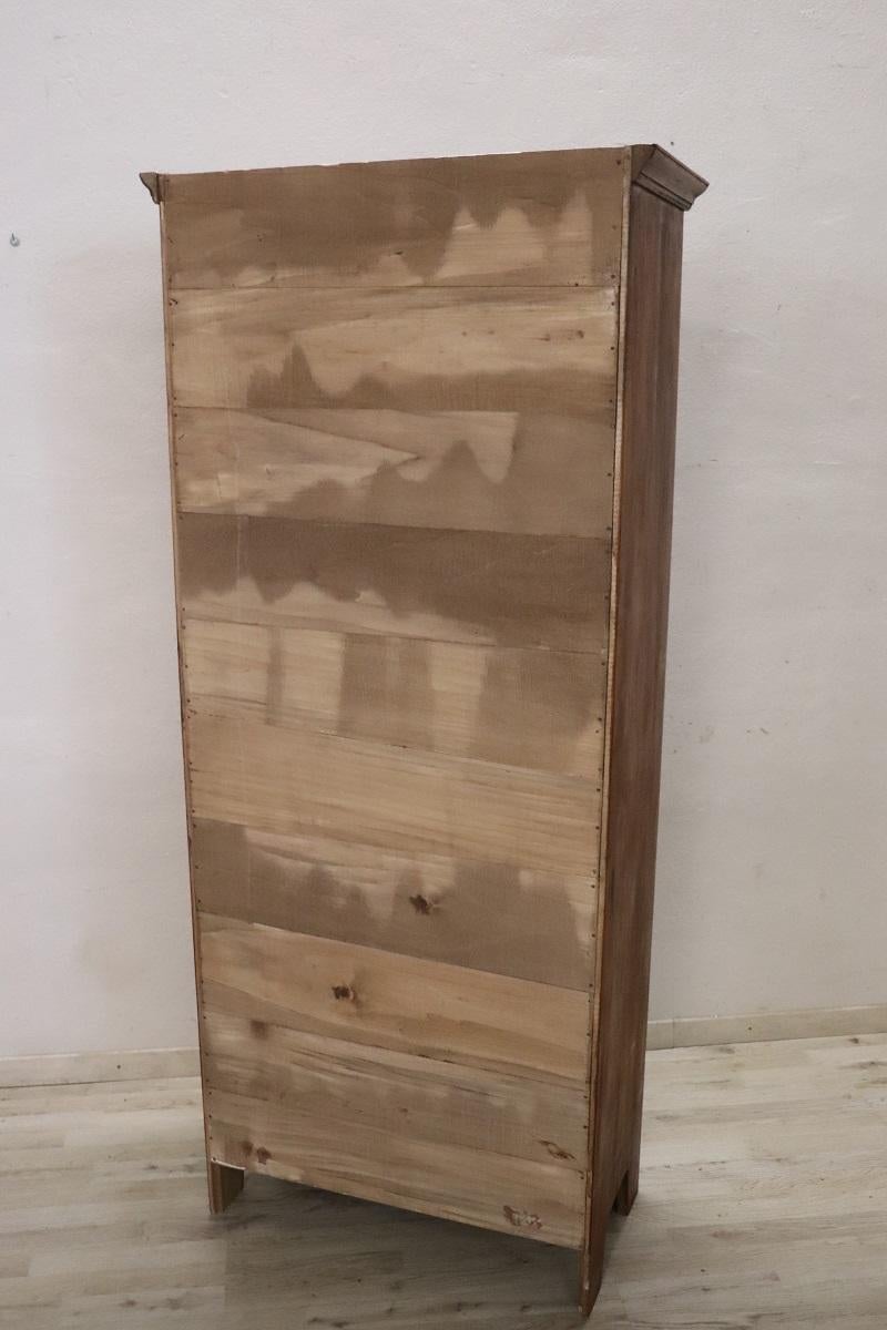 Late 19th Century Italian Rustic Antique Cabinet in Poplar Wood, Restored 6