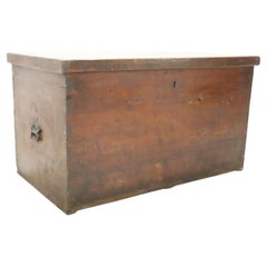 Late 19th Century Italian Rustic Antique Trunk in Fir Wood