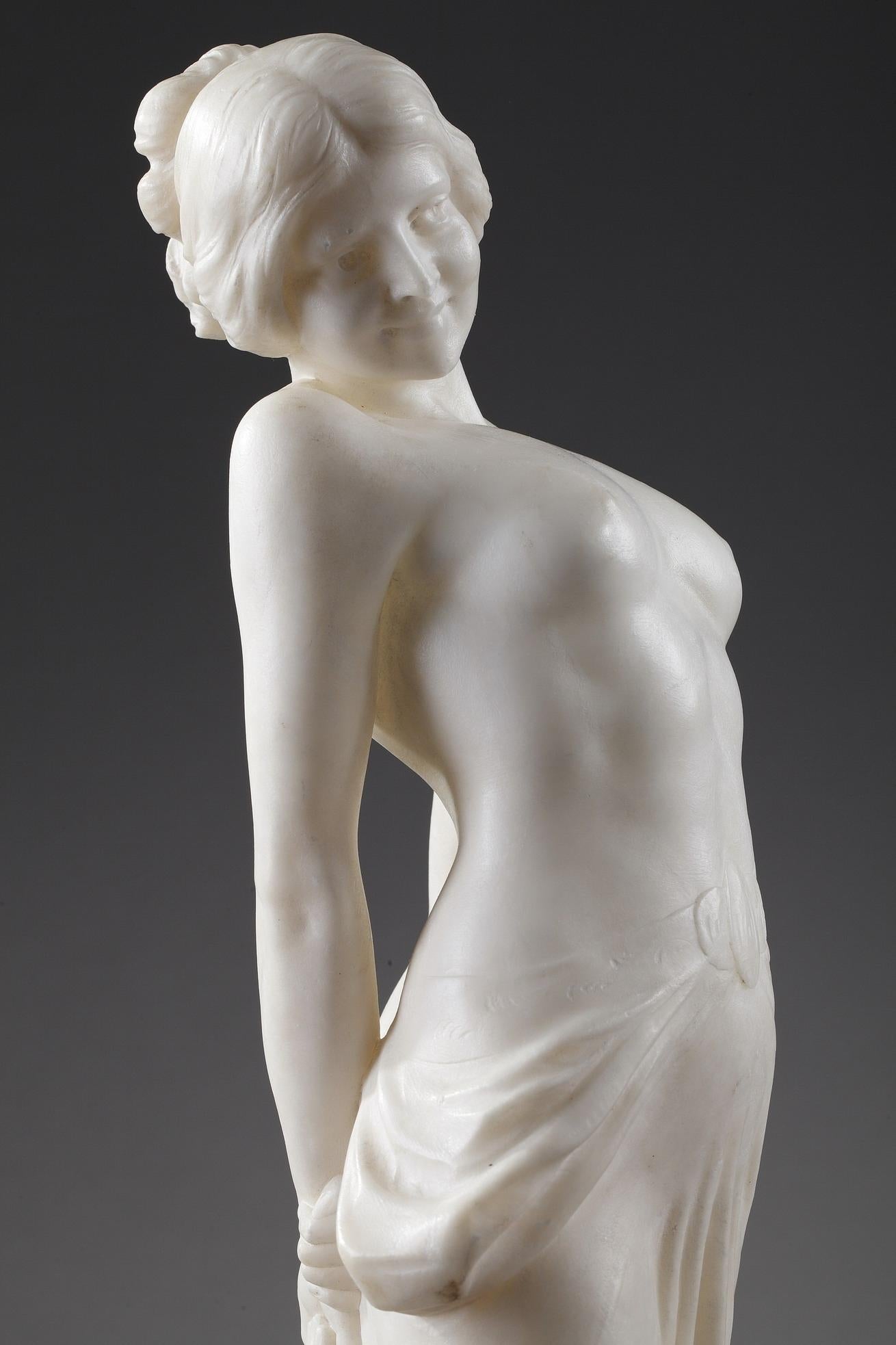 Late 19th Century Italian Sculpture in Alabaster In Good Condition In Paris, FR