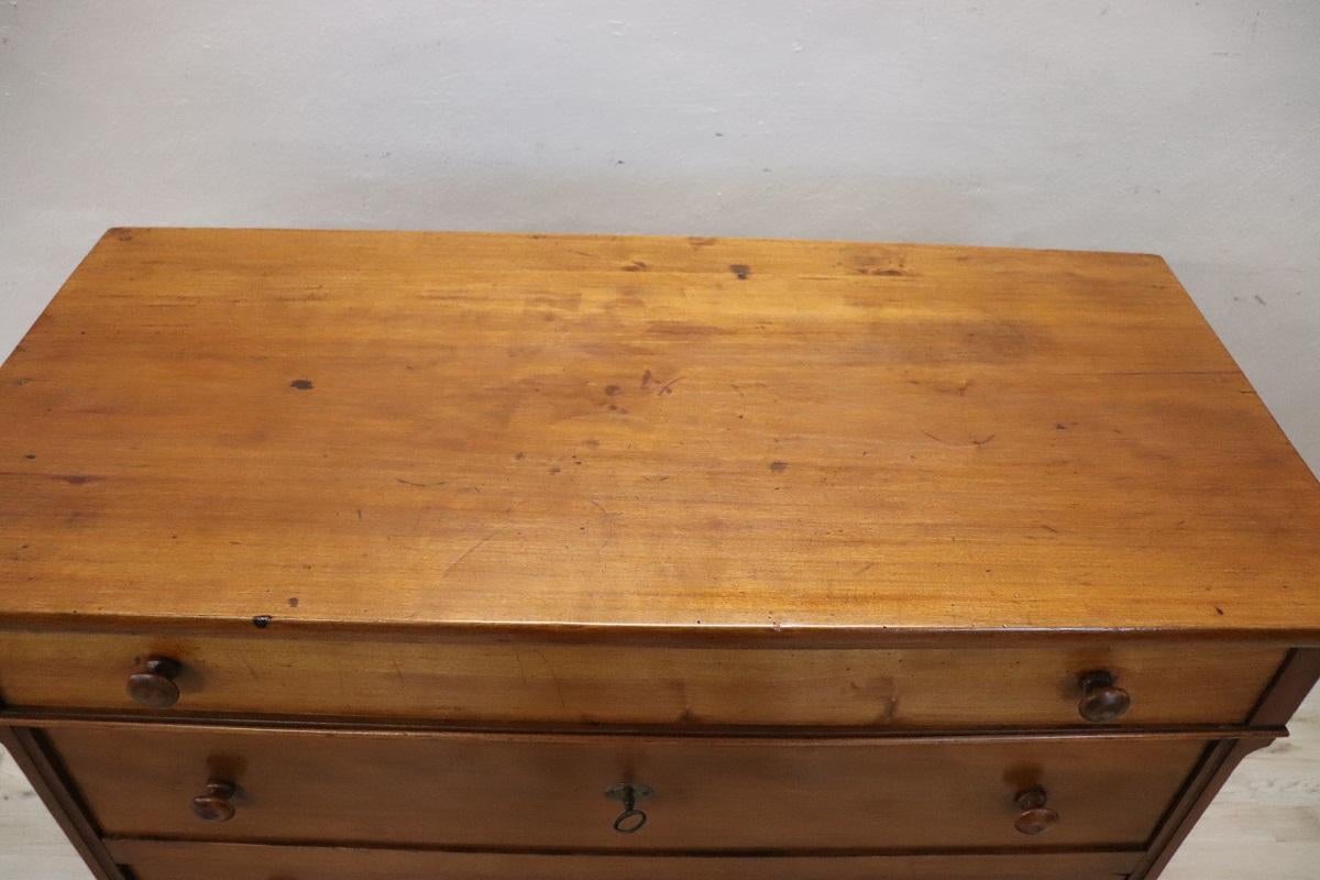 Late 19th Century Italian Solid Poplar Wood Antique Chest of Drawers 8