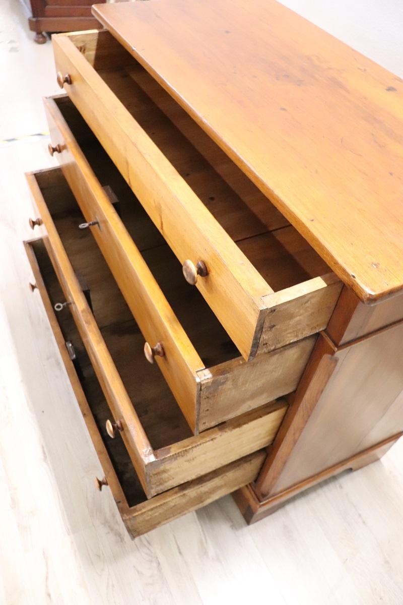 Late 19th Century Italian Solid Poplar Wood Antique Chest of Drawers 3