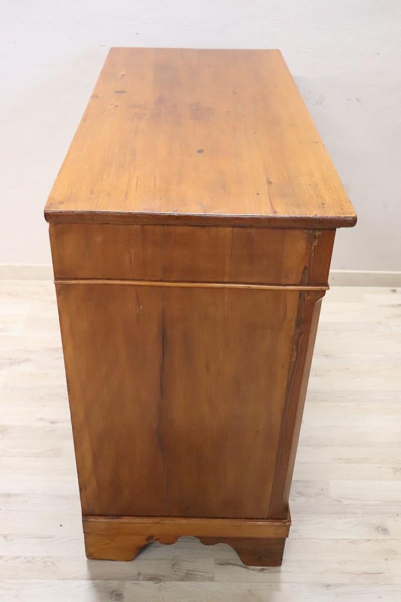 Late 19th Century Italian Solid Poplar Wood Antique Chest of Drawers 4