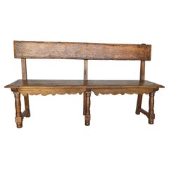 Late 19th Century Italian Walnut Bench