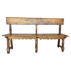 Late 19th Century Italian Walnut Bench