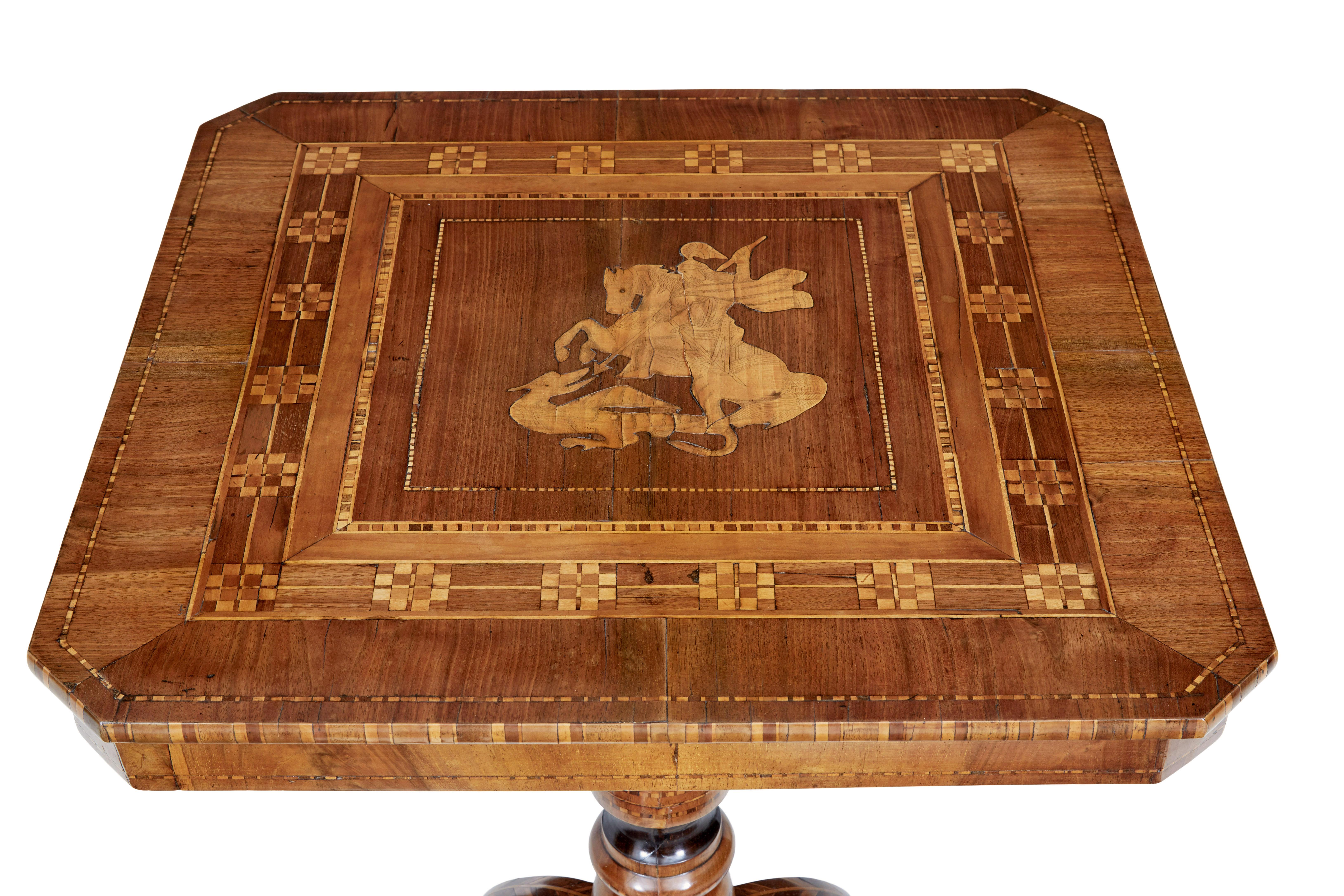 Victorian Late 19th century Italian walnut sorrento occasional table For Sale