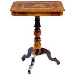 Late 19th Century Italian Walnut Sorrento Occasional Table