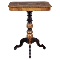 Late 19th century Italian walnut sorrento occasional table