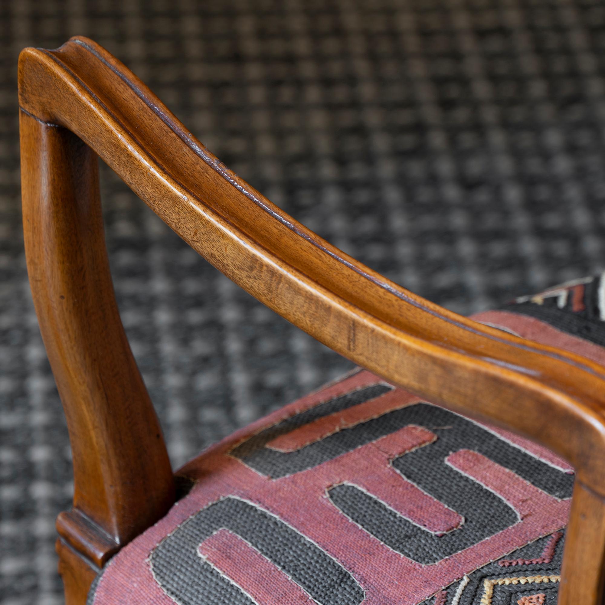 Late 19th Century Italian Walnut Stools African Woven Upholstery 9