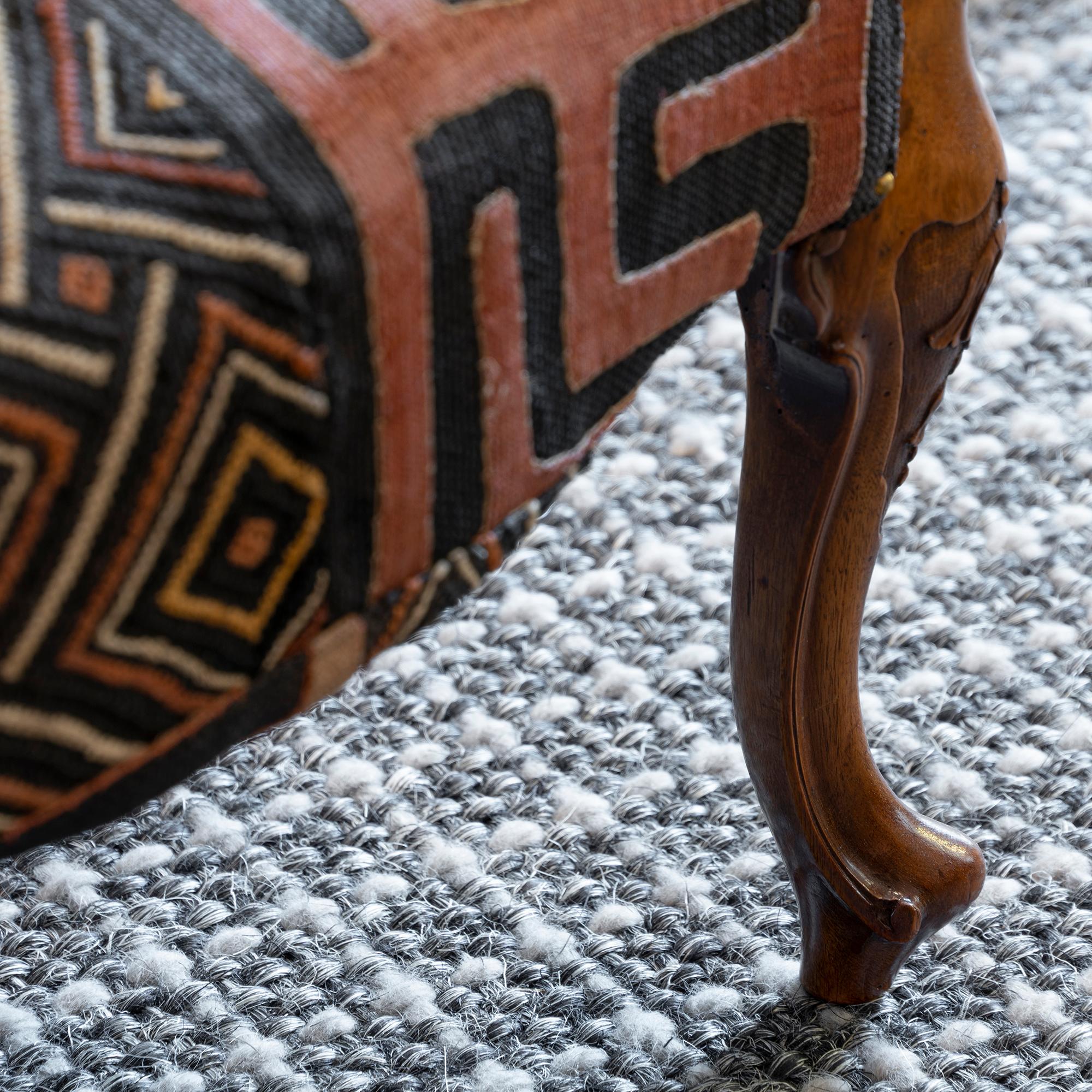 Late 19th Century Italian Walnut Stools African Woven Upholstery 5