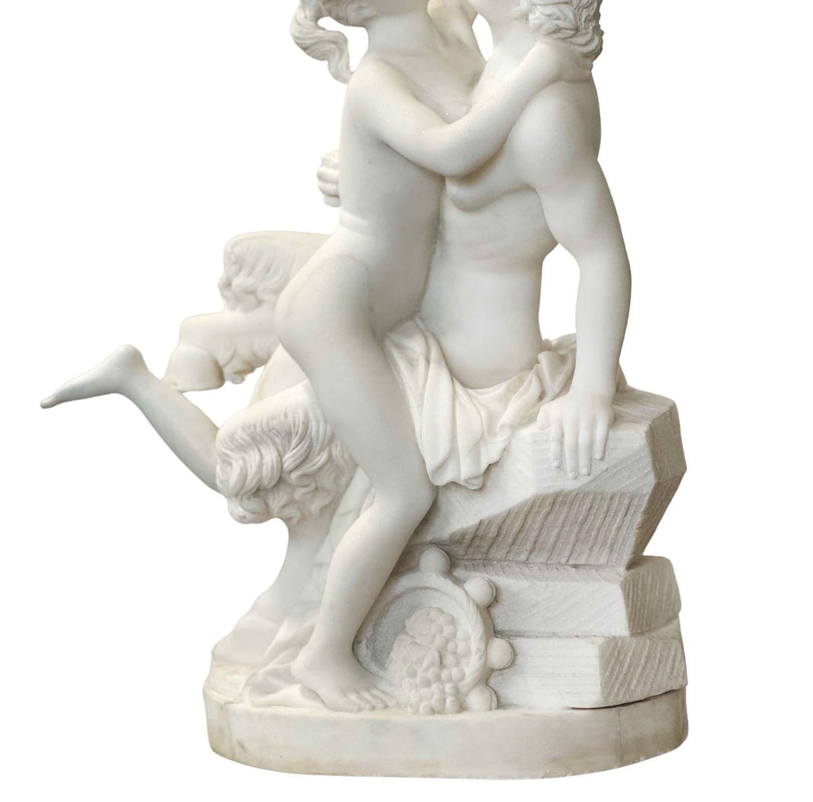 Late 19th Century Italian Women & Centaur Marble Sculpture In Good Condition For Sale In Los Angeles, CA