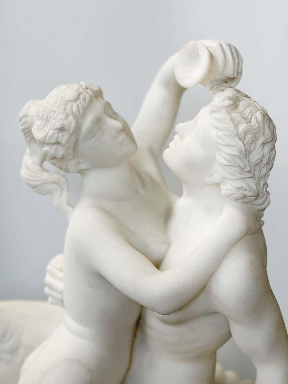 Late 19th Century Italian Women & Centaur Marble Sculpture For Sale 1