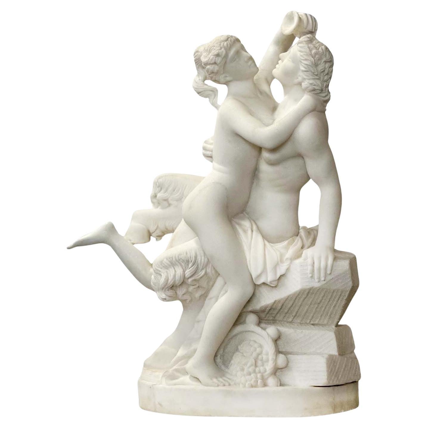 Late 19th Century Italian Women & Centaur Marble Sculpture For Sale