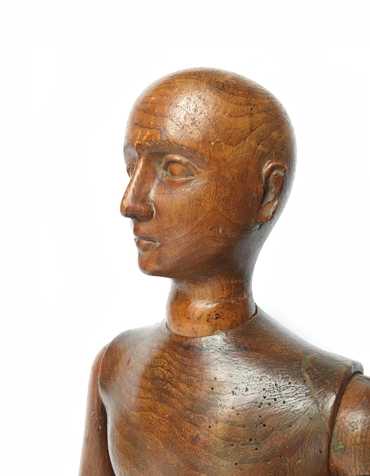 Late 19th Century Italian Wood Mannequin, circa 1880 For Sale 3