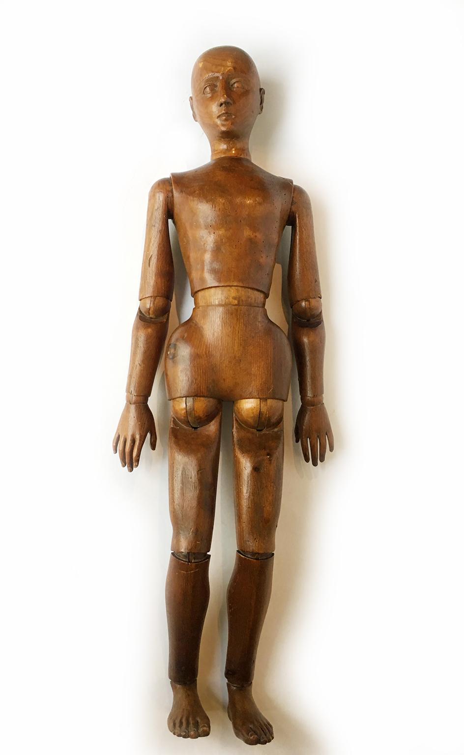 Late 19th Century Italian Wood Mannequin, circa 1880 In Good Condition For Sale In Milano, IT