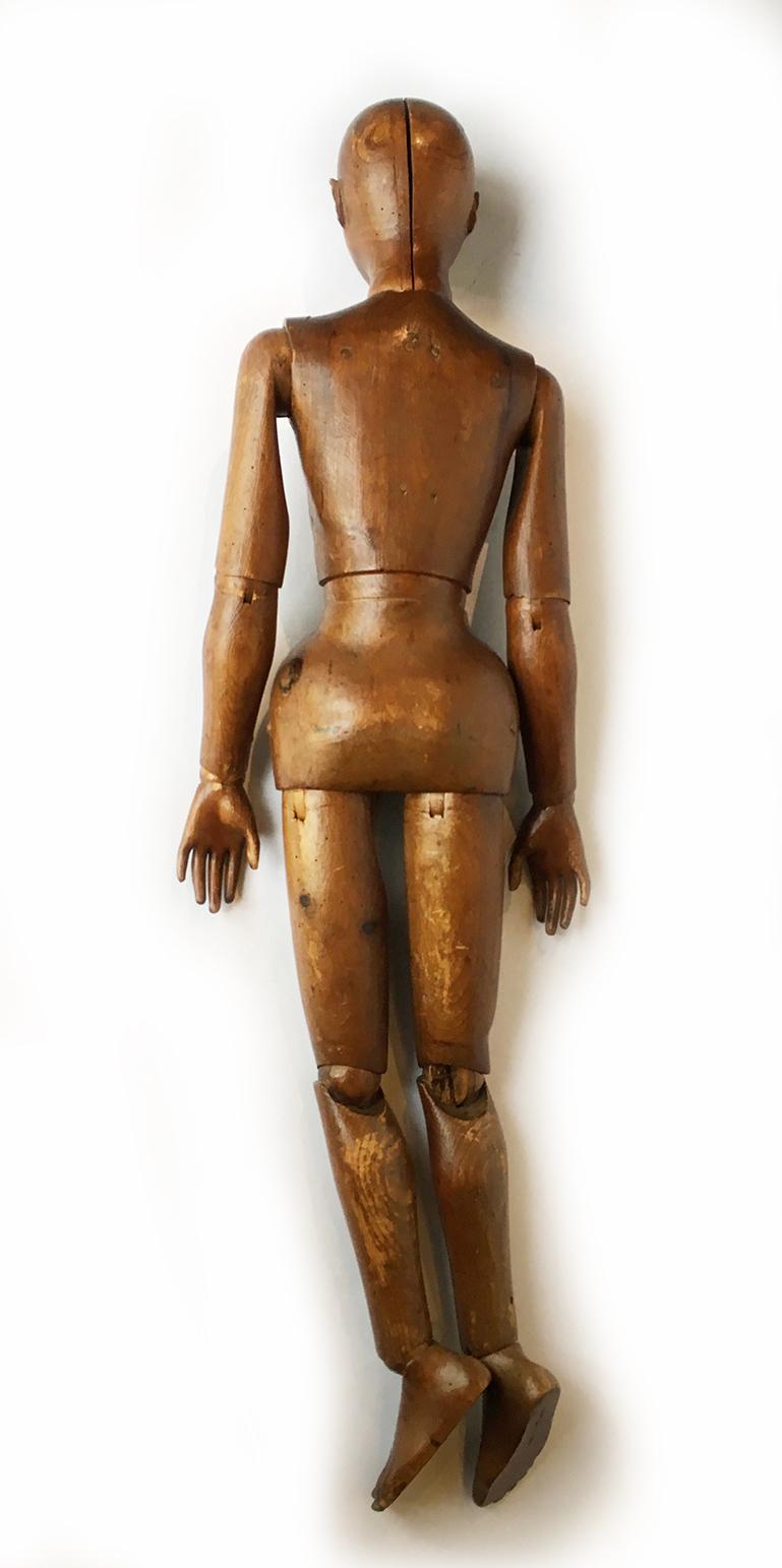 Late 19th Century Italian Wood Mannequin, circa 1880 For Sale 1