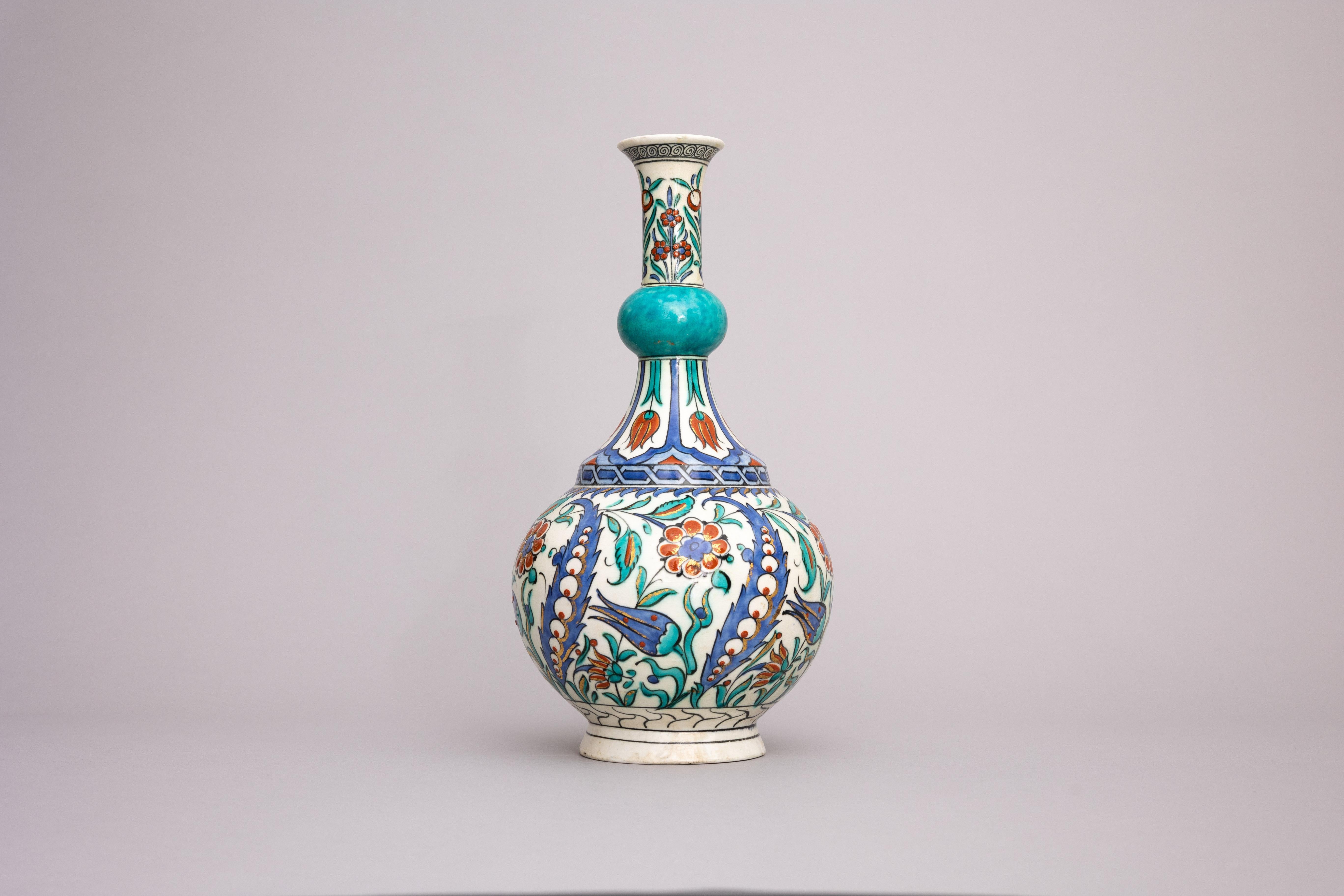Islamique Vase de style Iznik de la fin du XIXe siècle par Samson en vente