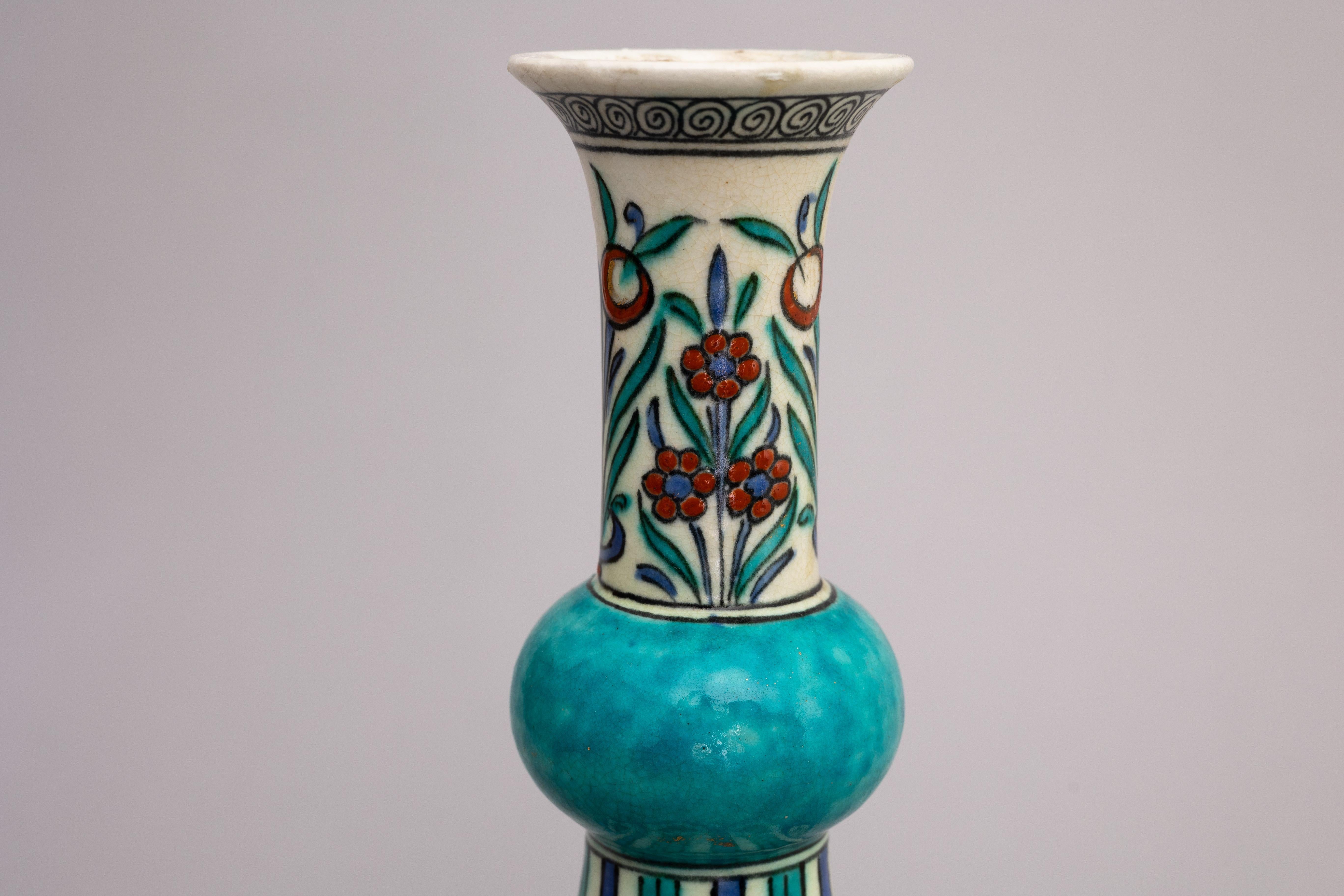 Late 19th-Century Iznik-Style Vase by Samson In Good Condition For Sale In Fort Lauderdale, FL