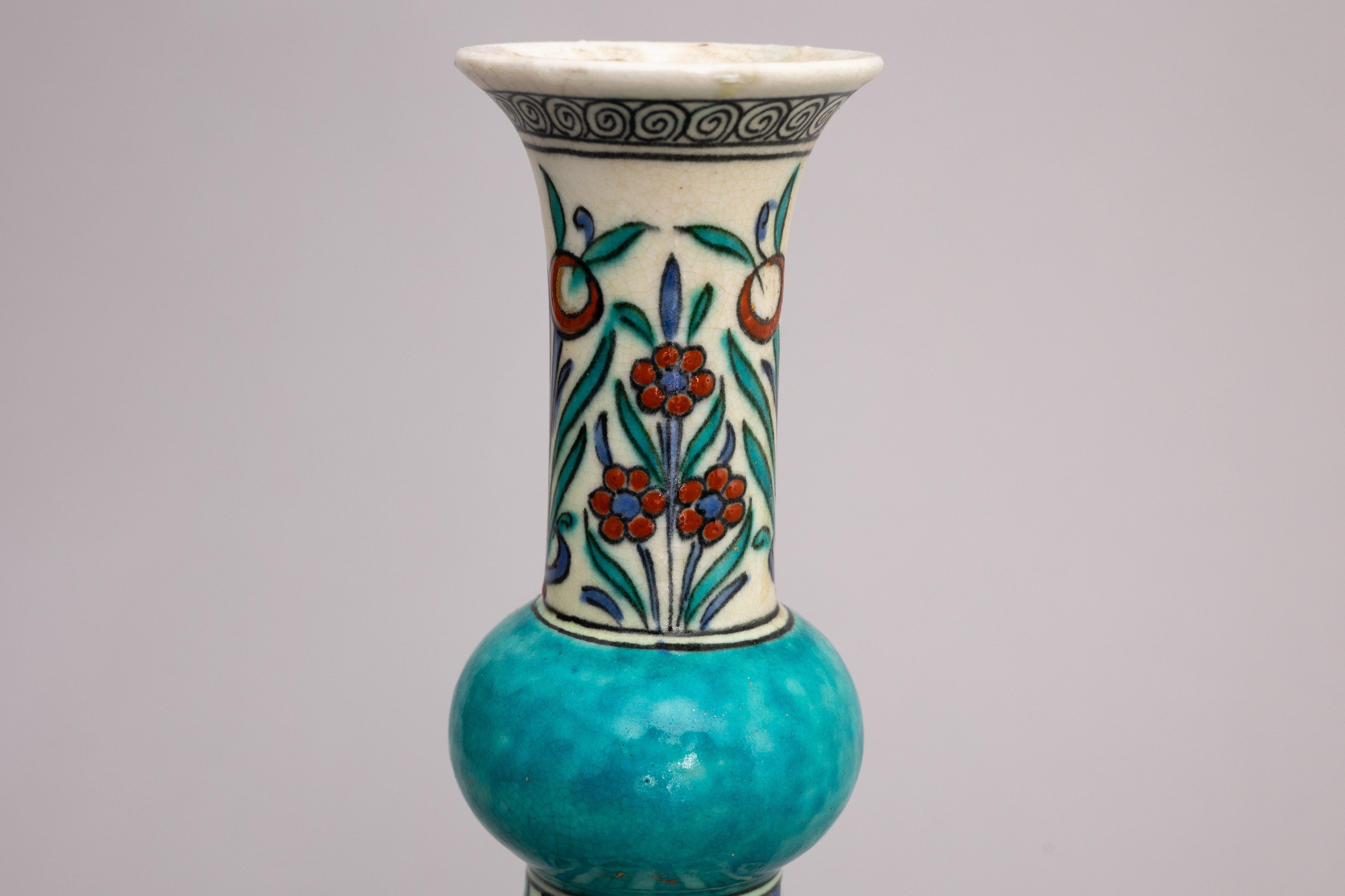 19th Century Late 19th-Century Iznik-Style Vase by Samson For Sale