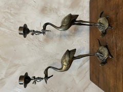 Late 19th Century Japan Paire of Bronze Candlesticks, 1890s