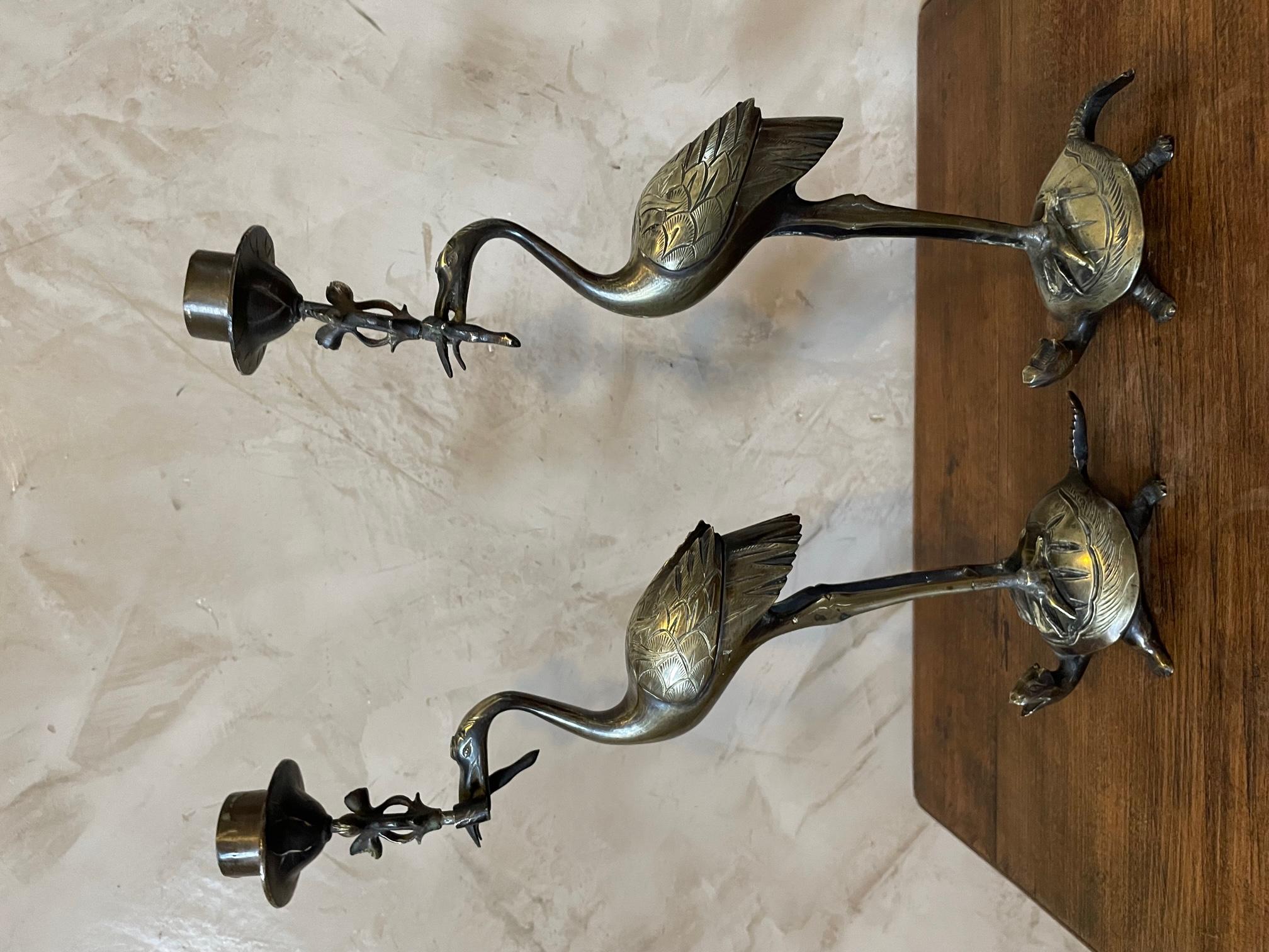 Late 19th Century Japan Paire of Bronze Candlesticks, 1890s In Good Condition In LEGNY, FR