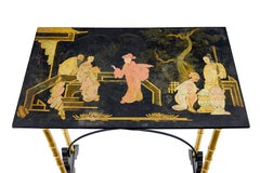 Late 19th century Japanese black lacquer and gilt occasional table