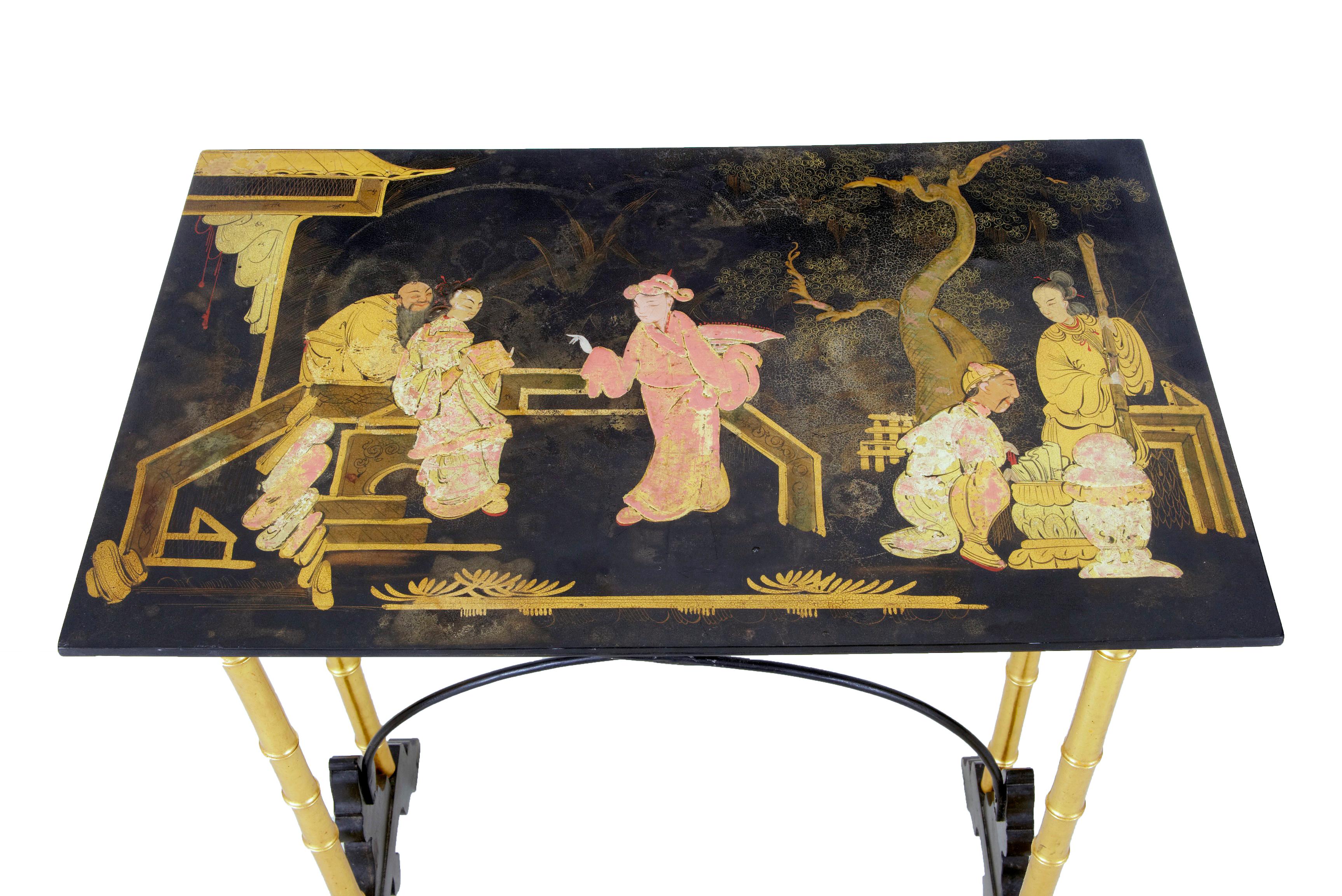 Meiji Late 19th Century Japanese Black Lacquer and Gilt Occasional Table