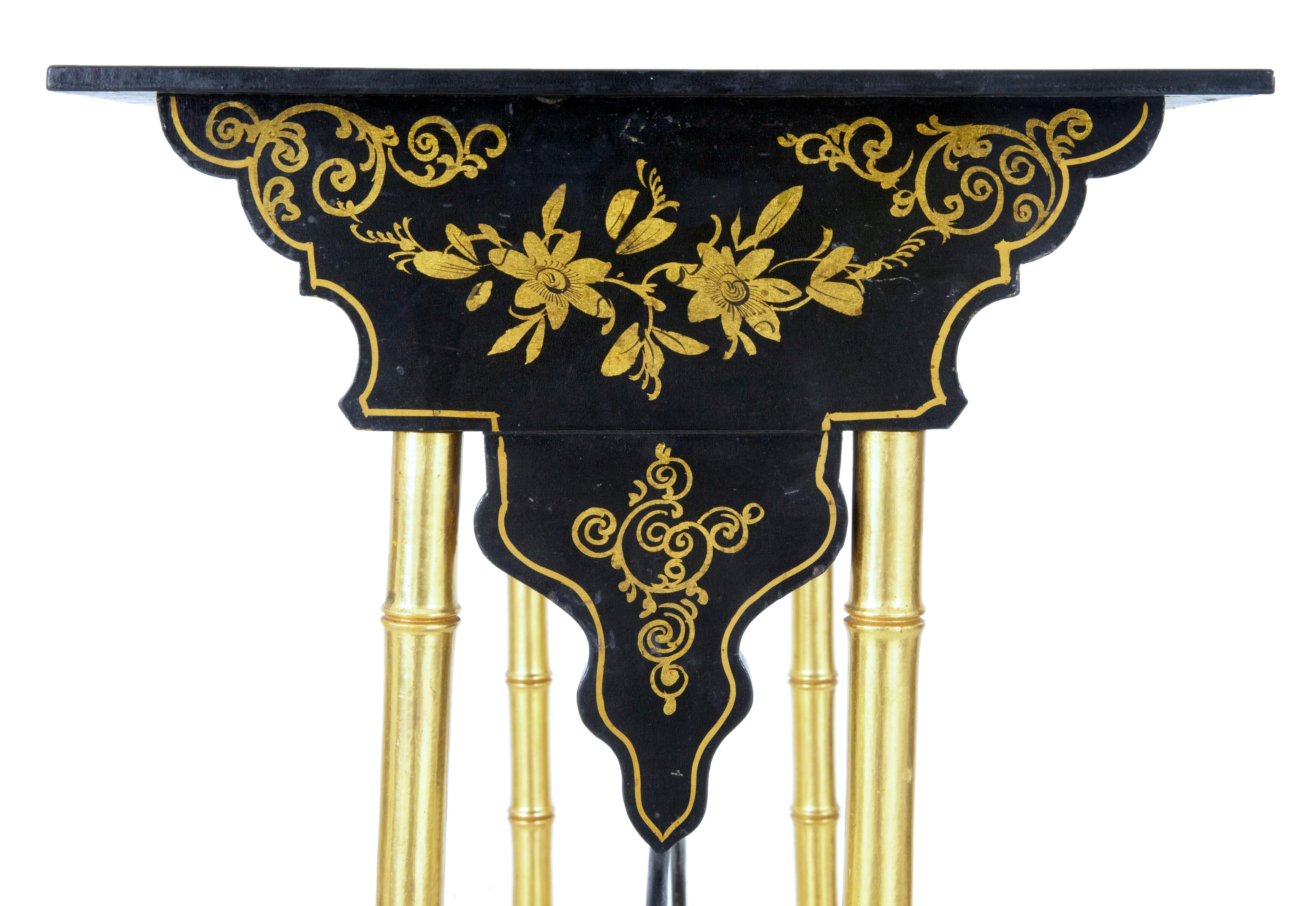 Late 19th Century Japanese Black Lacquer and Gilt Occasional Table 1