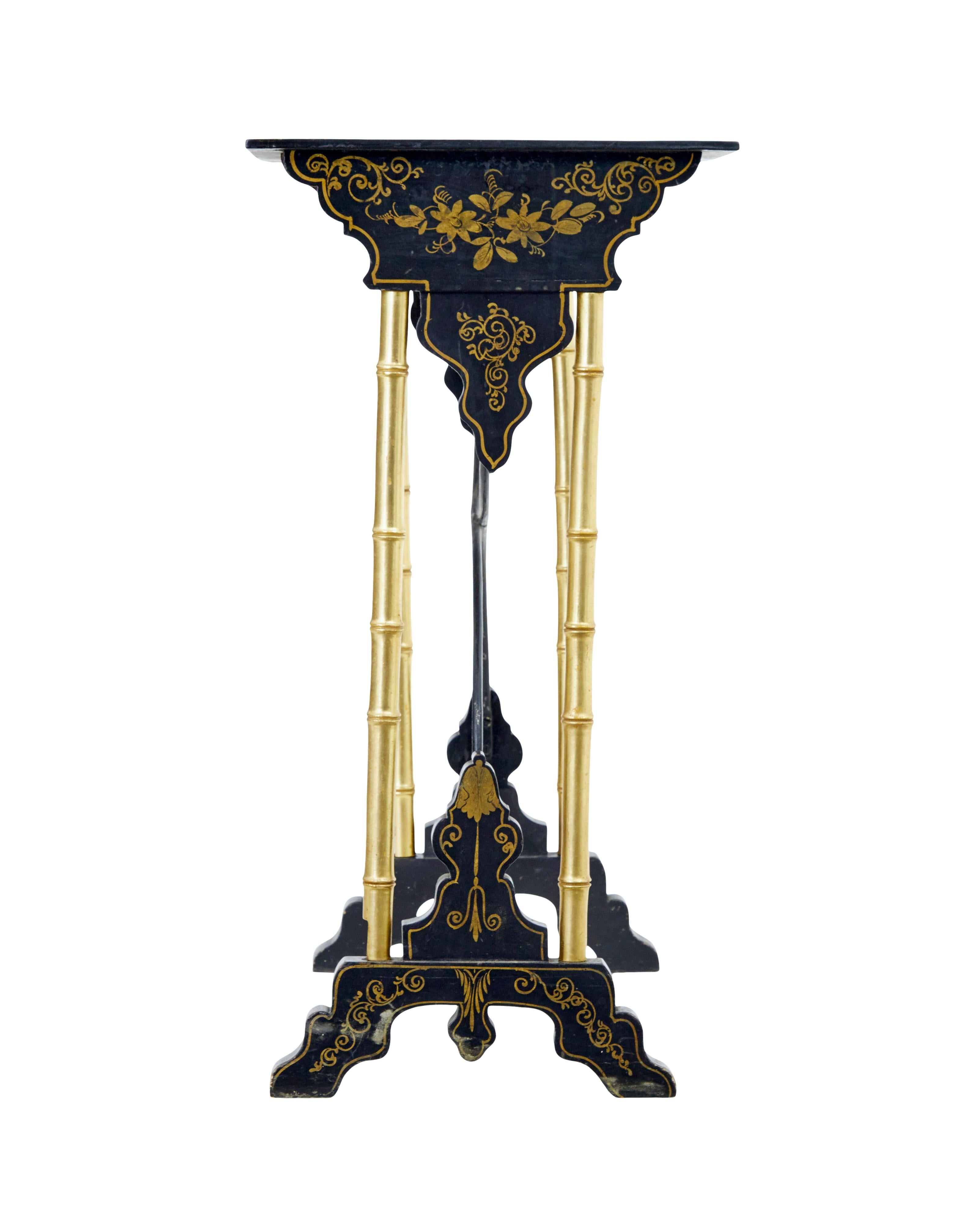 Late 19th Century Japanese Black Lacquer and Gilt Occasional Table For Sale 2