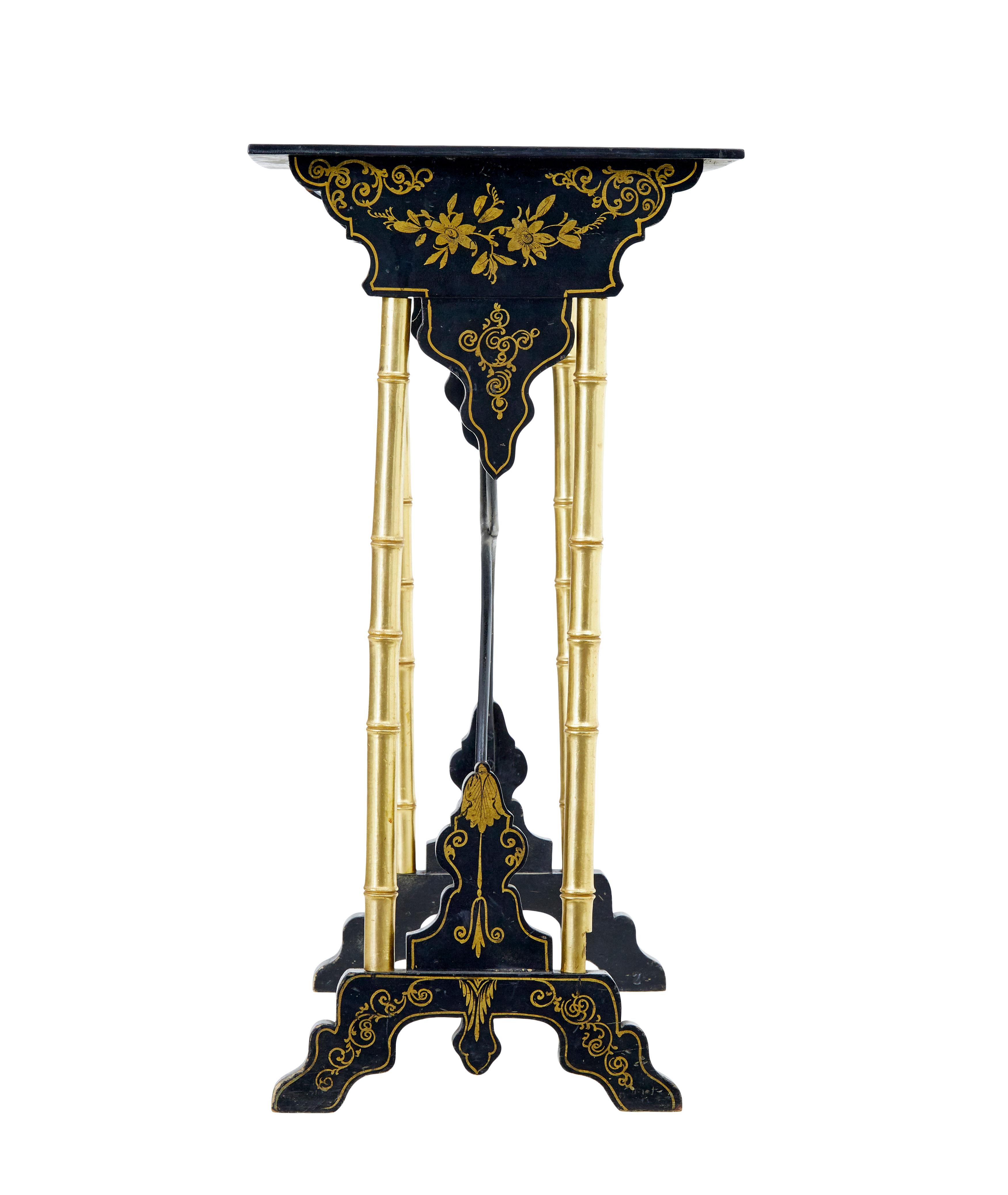 Late 19th Century Japanese Black Lacquer and Gilt Occasional Table For Sale 4