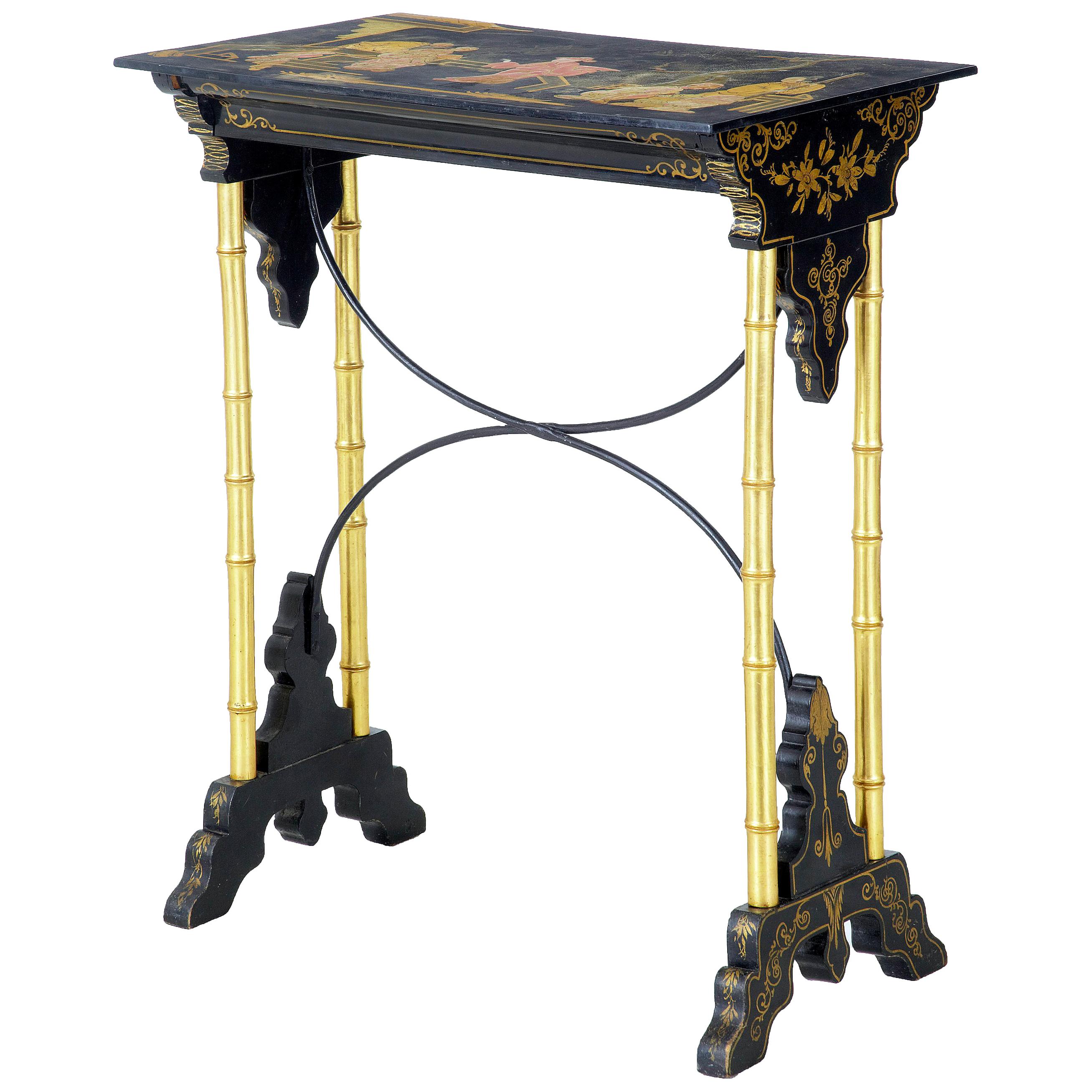Late 19th Century Japanese Black Lacquer and Gilt Occasional Table