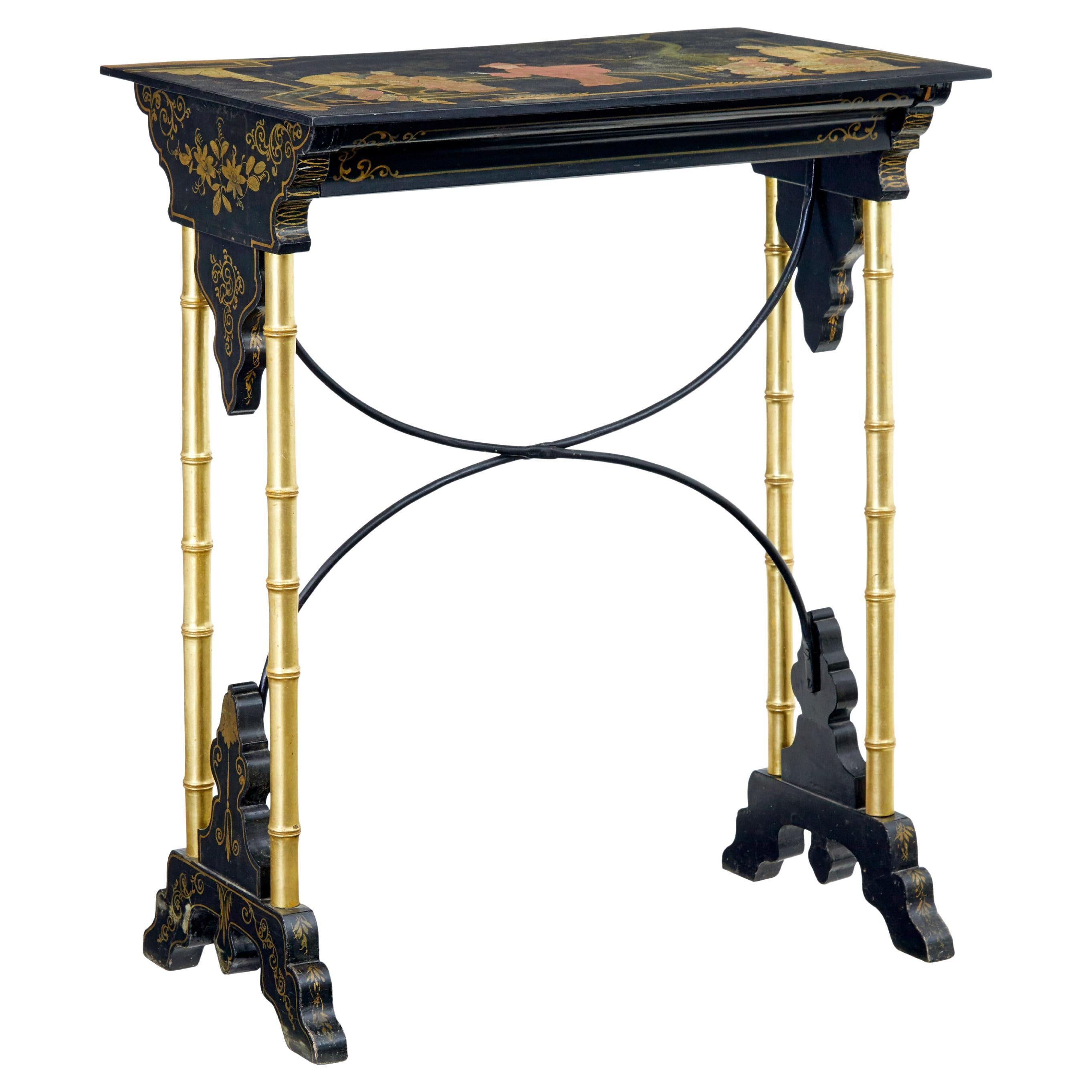 Late 19th Century Japanese Black Lacquer and Gilt Occasional Table For Sale
