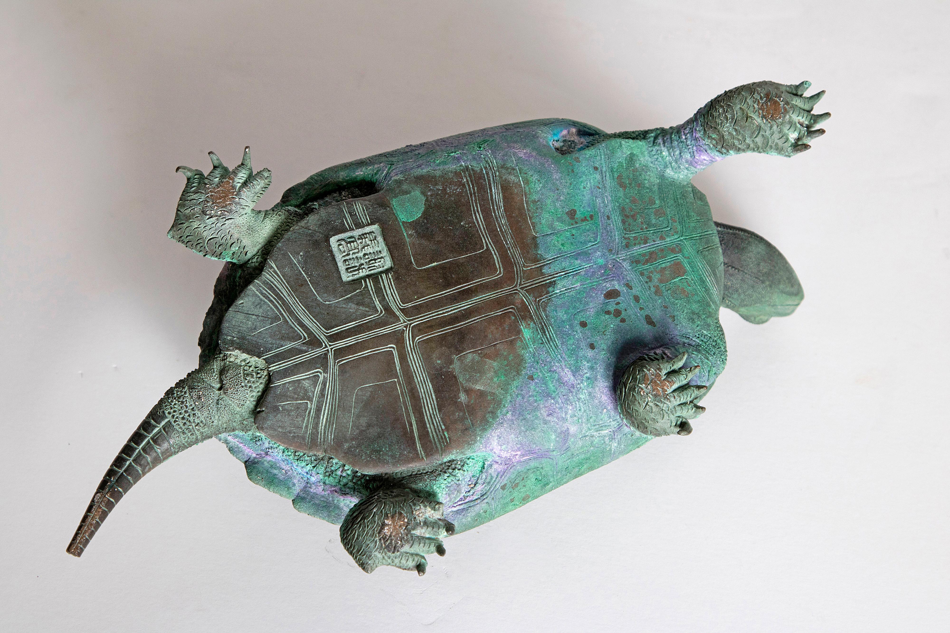 Late 19th Century Japanese Bronze Tortoise, Meiji Period 8