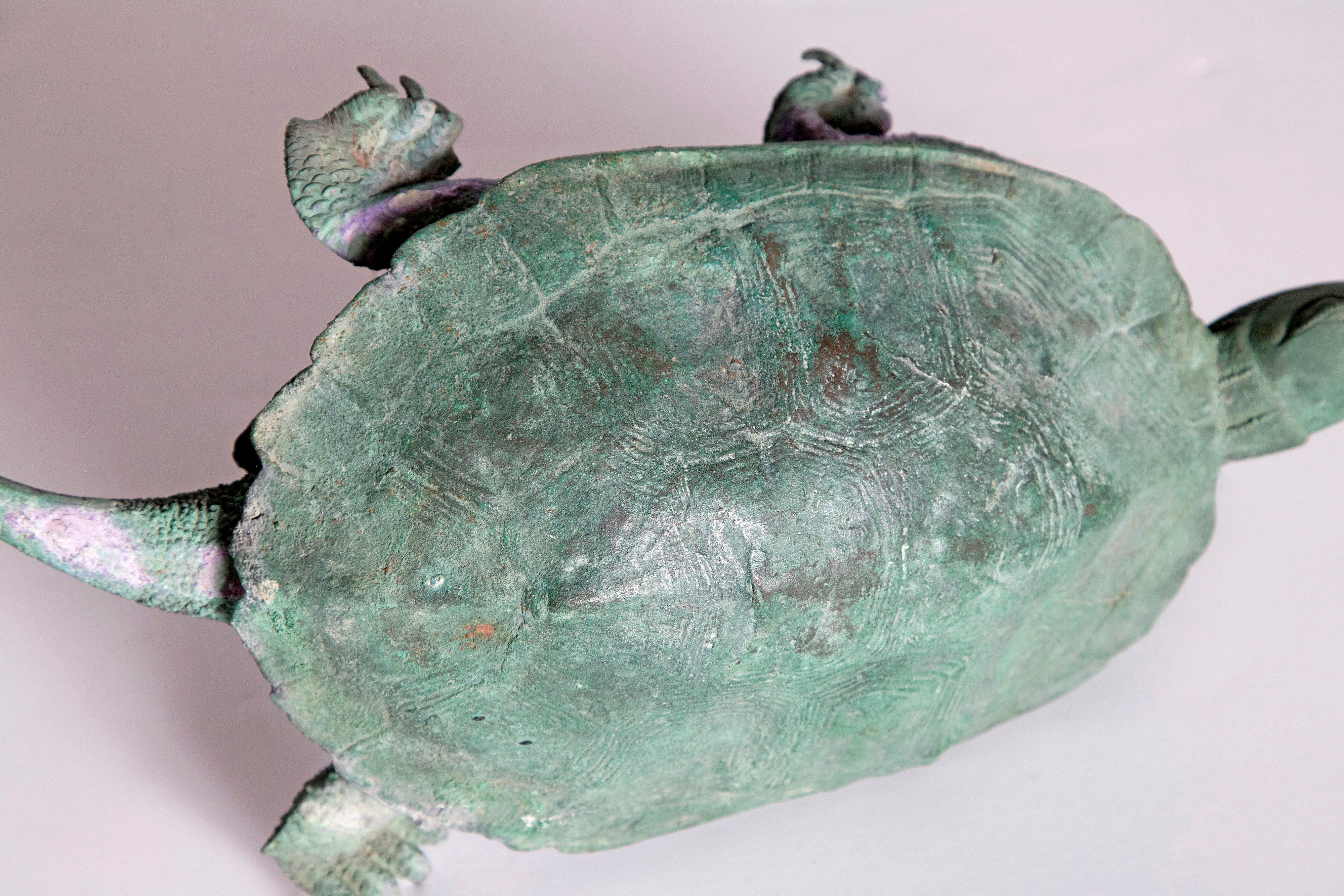 Late 19th Century Japanese Bronze Tortoise, Meiji Period 10