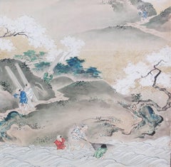 Late 19th Century, Japanese Folding Screen, Cherry Blossom Design, Edo Period