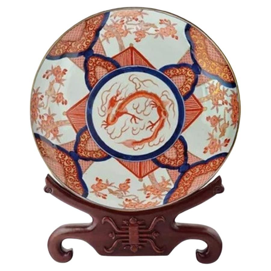 Late 19th Century Japanese Imari Porcelain Plate Charger For Sale