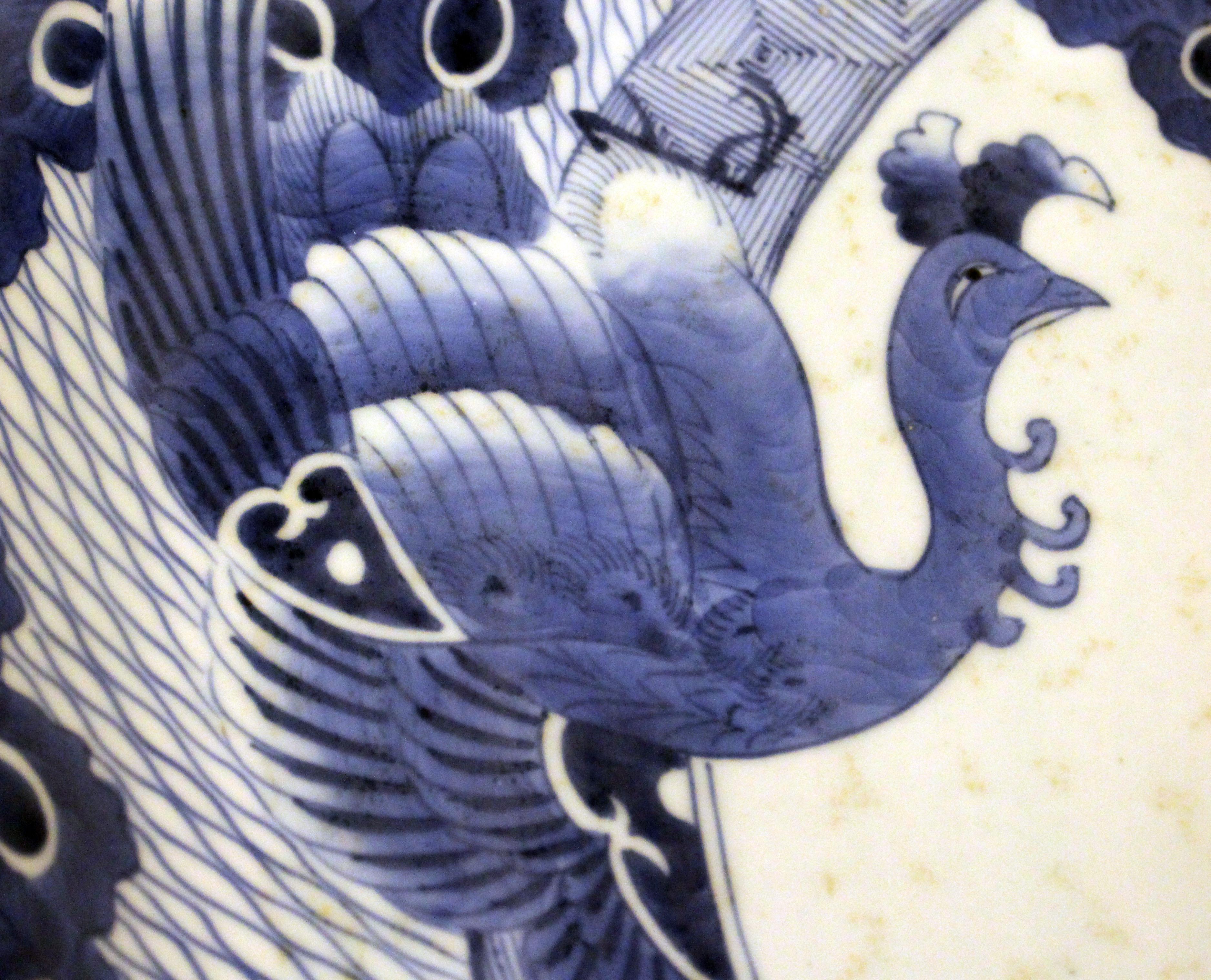 Late 19th Century Japanese Massive Scale Arita Blue & White Charger For Sale 1