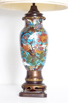 Late 19th Century Japanese Meiji Cloisonne Vase as Custom Lamp