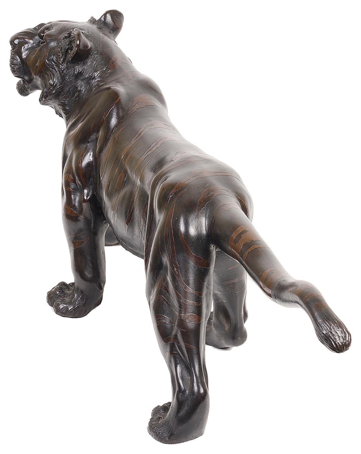 Late 19th Century Japanese Meiji Period Bronze Tiger 1