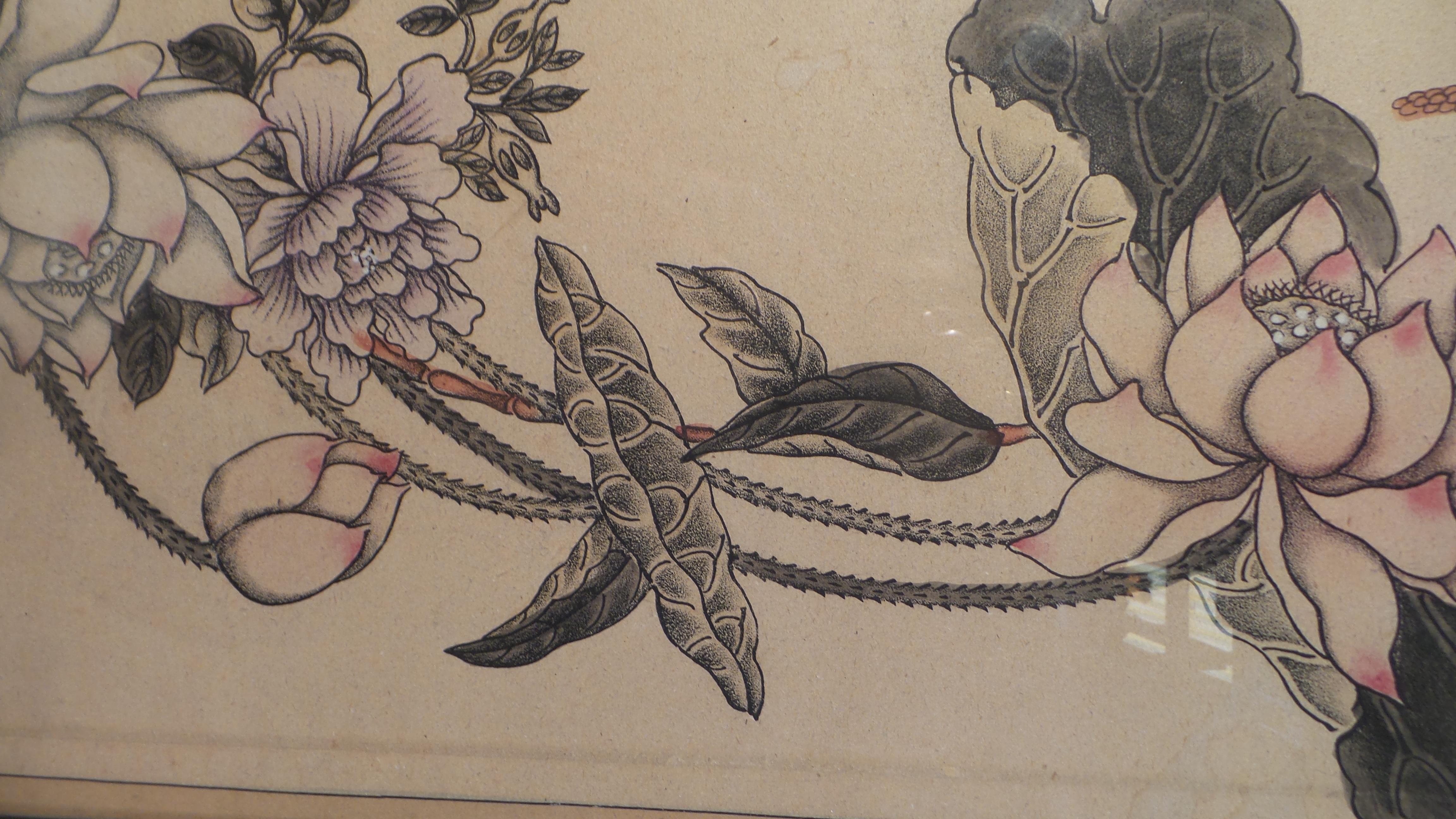 Late 19th Century Japanese Watercolor on Paper Panels Signed and Framed For Sale 2