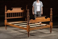 Late 19th Century Jenny Lind-Style Spindle Bedframe