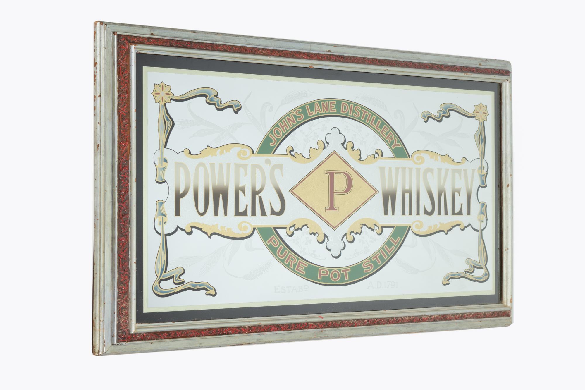 powers whiskey mirror for sale