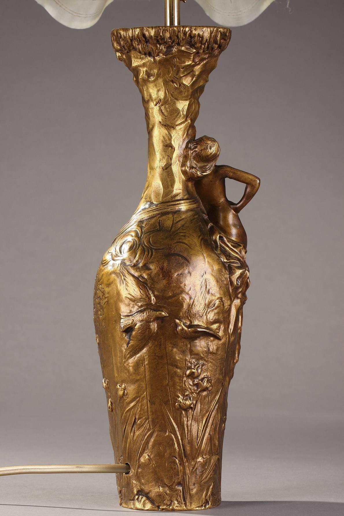 Late 19th Century Jules Meliodon Bronze-Mounted Vase, Louchet Foundry In Good Condition In Paris, FR