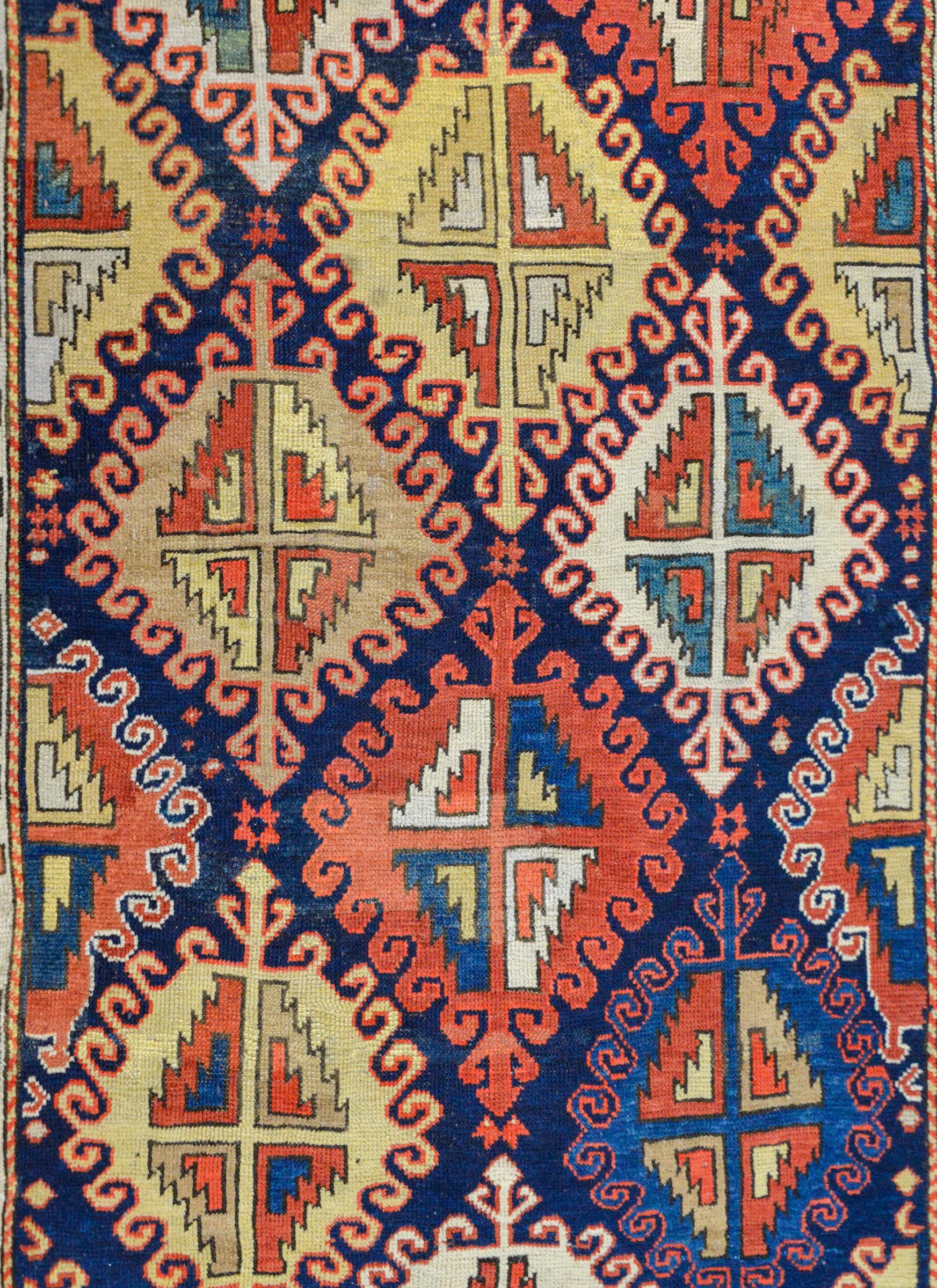 Kazak-Teppich aus dem späten 19. (Kasachisch)