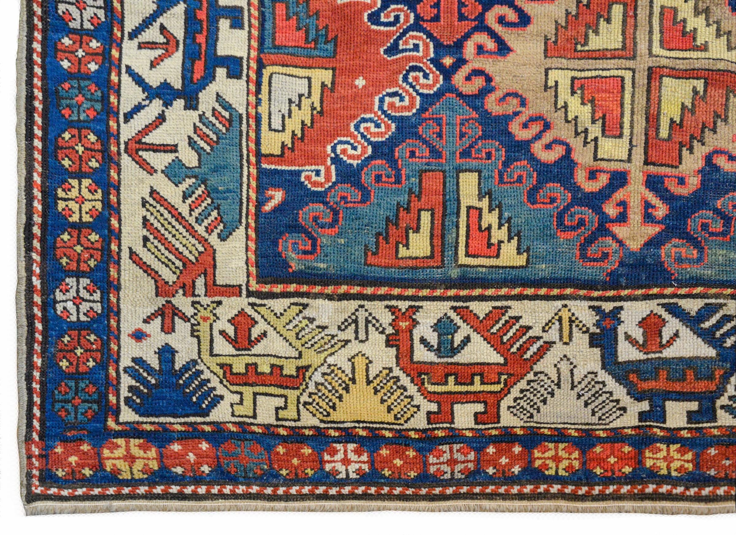 Kazak-Teppich aus dem späten 19. 1