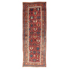 Late 19th Century Kazak Runner Featuring All-Over Geometric Tribal Motifs